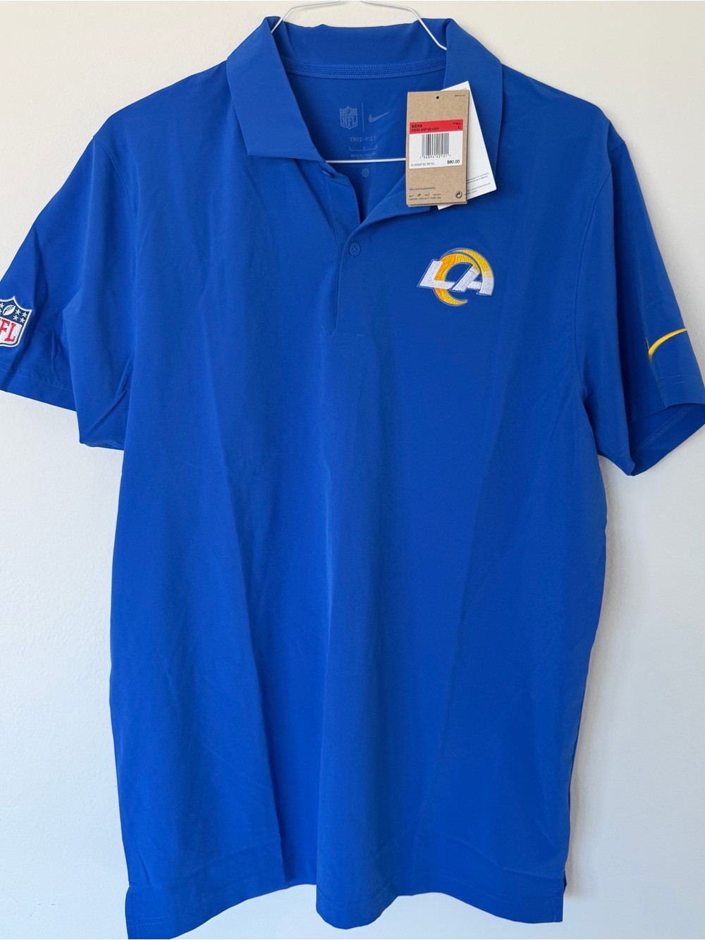 New: Los Angeles Rams (LARGE) NFL Men's Nike Sideline Coaches Performance Polo